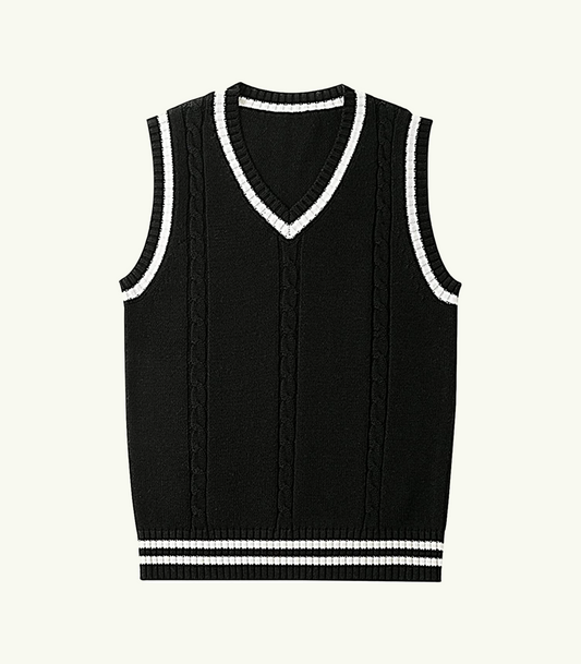 Midnight Black Luxury Sleeveless Sweater